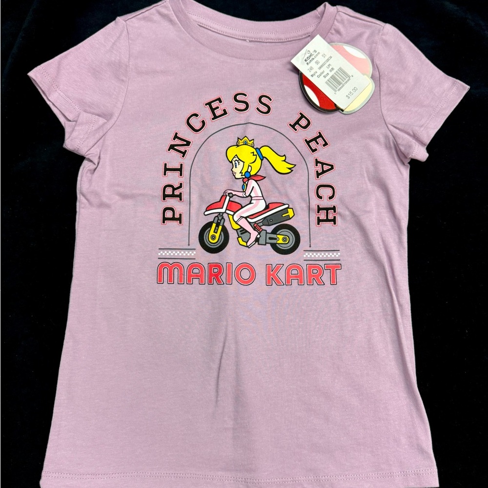 Princess Peach Mario Kart T Shirt Kids Size M 8 Purple